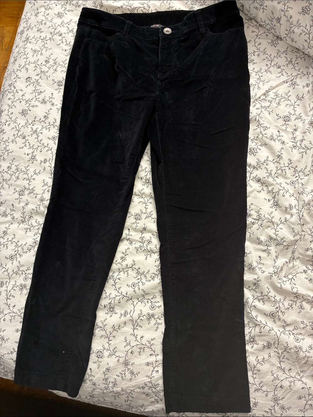 Women Black Corduroy Pants - Classic Straight Fit